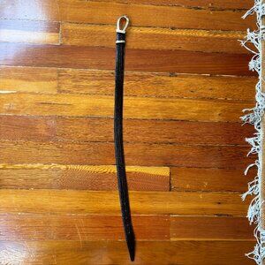 90s Vintage Black Leather Talbots Crocodile Belt Made in Italy Small